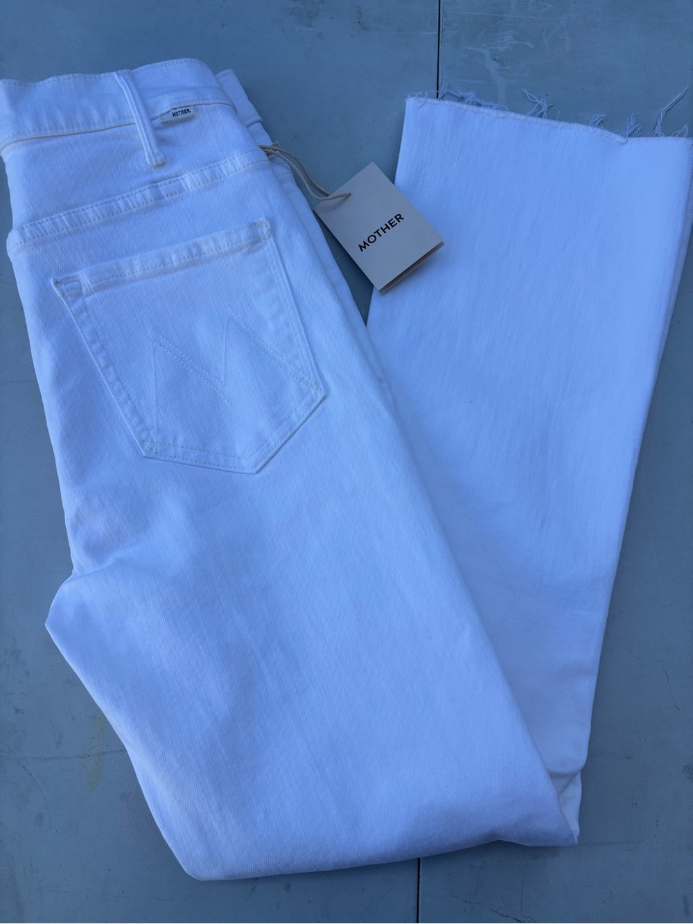 MOTHER White Flare Wide-Leg Jeans